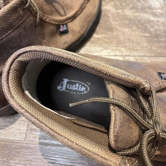 Justin Cappie Soft Toe Work Shoes Mens 11.5 Brown 4\